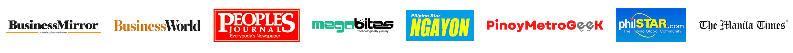 Media Alliances - Business Mirror, Business World, Journal News Online, Megabites, Philippine Star Ngayon, Pinoy Metro Geek, PhilStar.com, The Manila Times